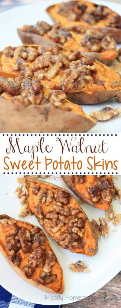 Maple Walnut Sweet Potato Skins - Mostly Homemade Mom